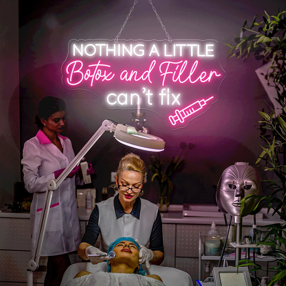 Nothing A Boxtox and Filler Can't Fix Neon Sign Spa Decoration Neon Botox Art Sign for Spa Décor Injector Spa Studio Decoration