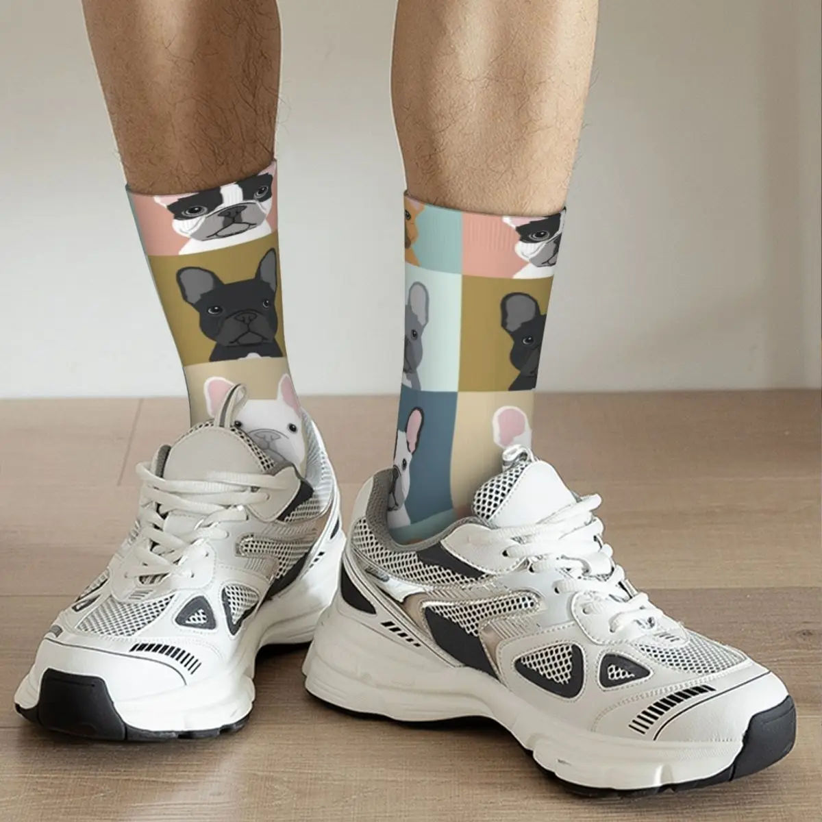 Pháp Bulldog Chân Dung Tình Yêu Động Vật Thú Cưng Con Chó Con Tất Nam Nữ Thời Trang Tất Bông Tai Kẹp Xuân Hạ Thu Đông Cổ Quà Tặng