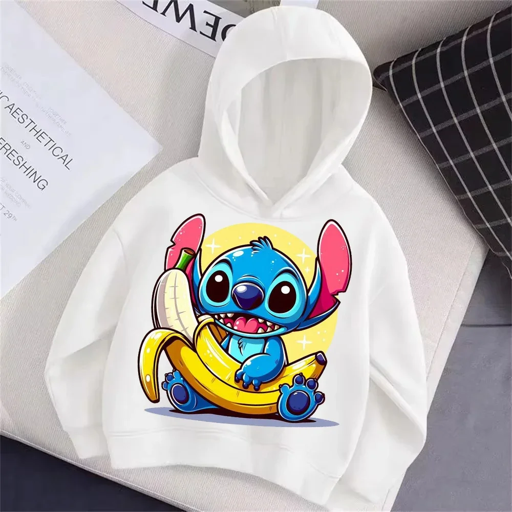 

Cute Manga Cartoons Children Hoodies Stitch Letter ABCD Fashion Pullover Sweatshirt Anime Girls Boy Kids Casual Clothes Tops