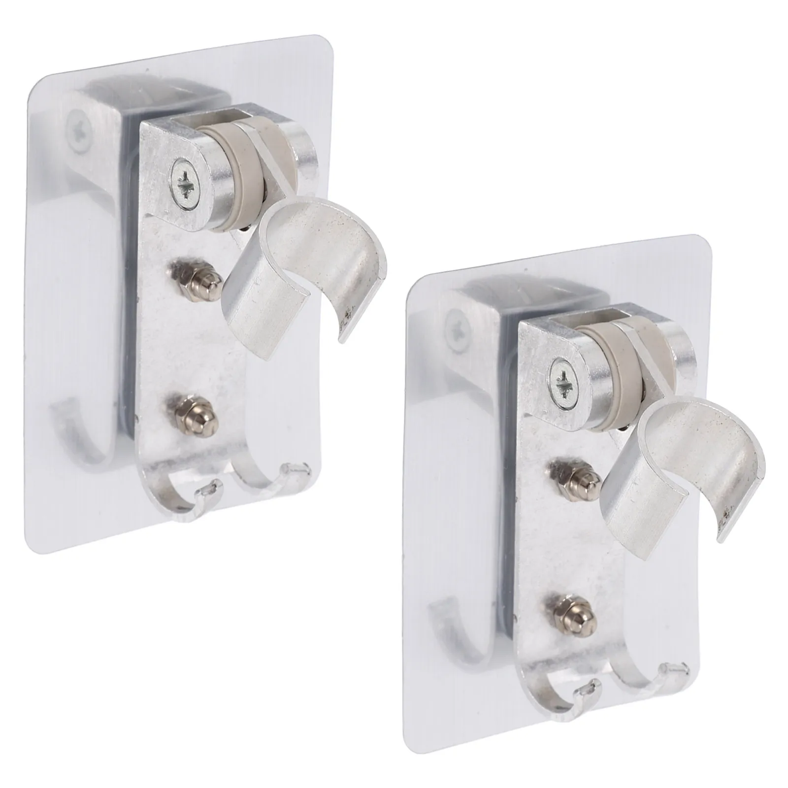 

2pcs Shower Head Holder Adjustable Aerospace Aluminum No-Drill 360 Degree Rotatable Multifunctional Hook Space-Saving Modern