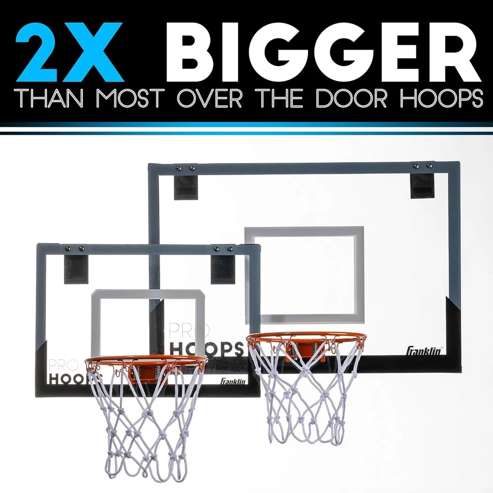 Mini Basketball Hoop Set - Over Door Indoor Hoop with Shatterproof Backboard & Spring Rim for Kids Adults Office Bedroom