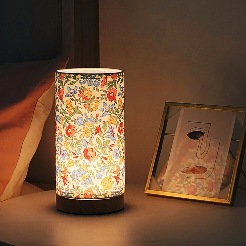 Fabric Table Lamp with Remote Control & Timer 3-Mode, Night Light with Sleep Sticker, Creative Atmosphere Lamp for Dormitory Use