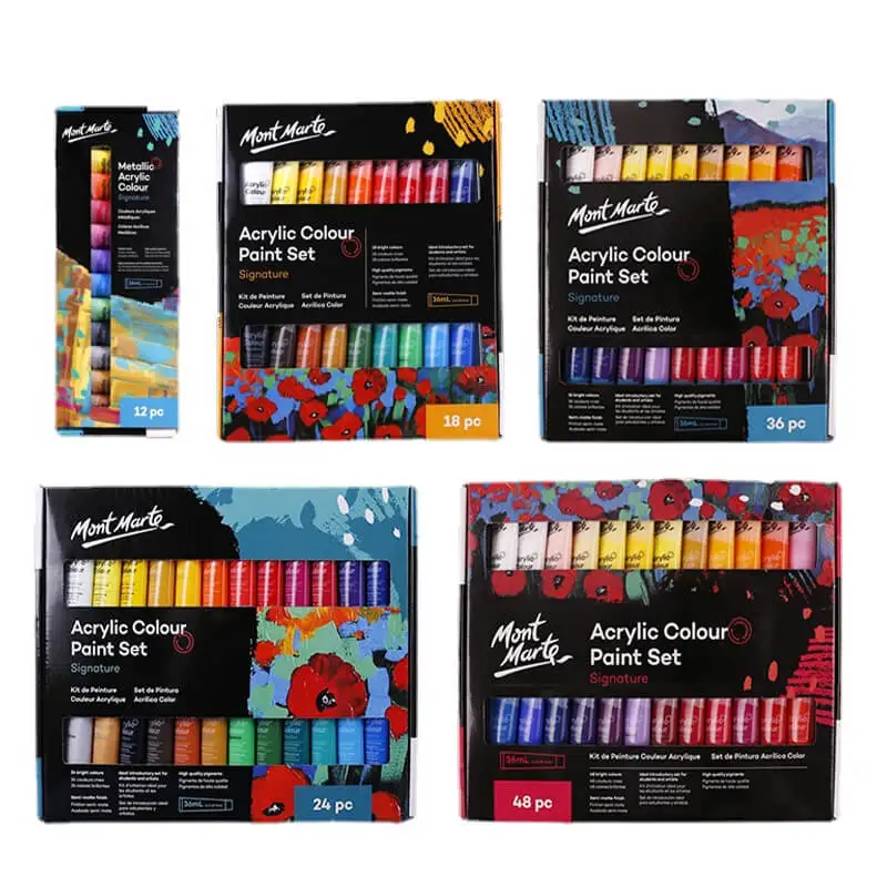 

18/24/36 Color Acrylic Paint Set 36ml Children's Hand-painted Graffiti Canvas Wall Painting Waterproof Professional Art Supplies