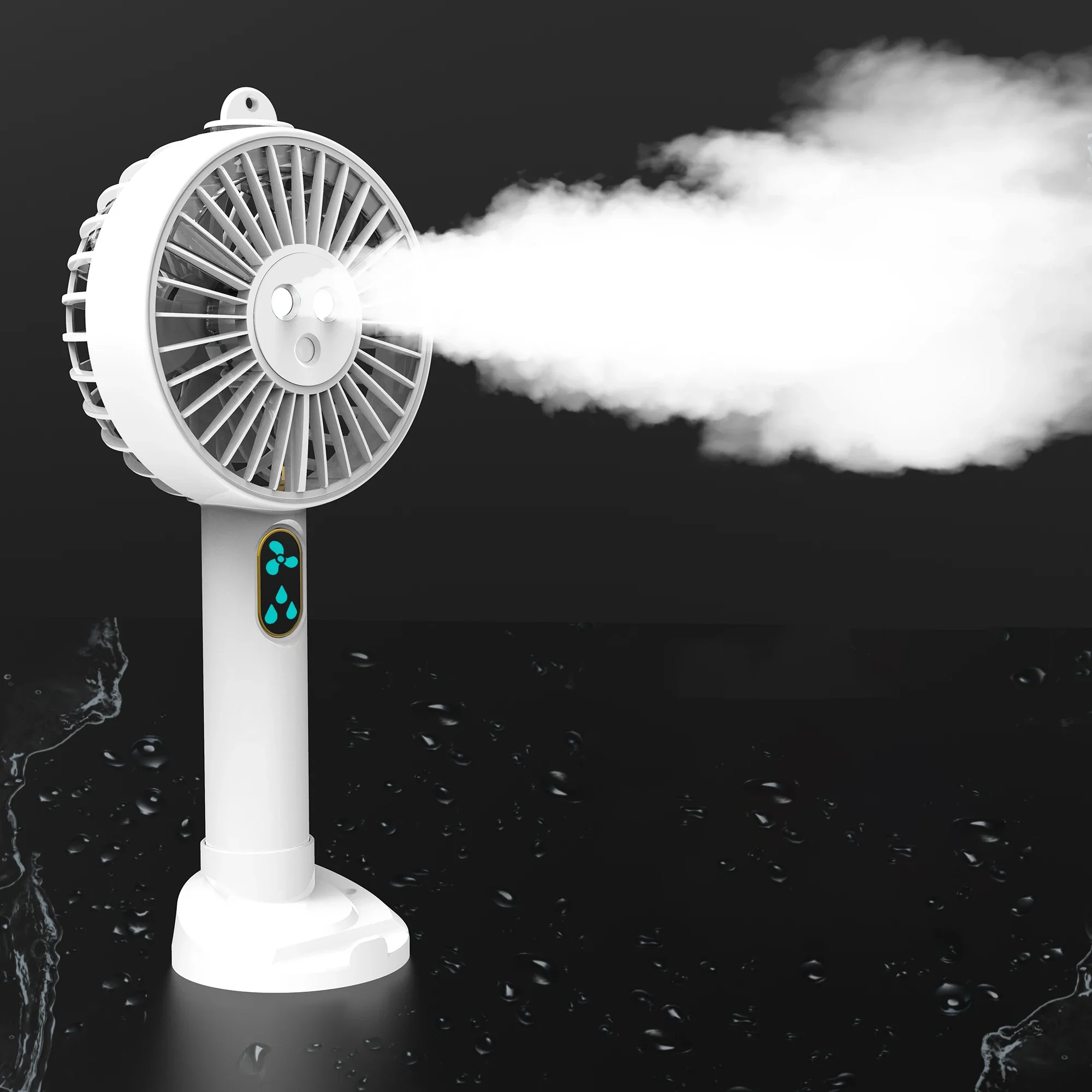 New Design CE FCC patent factory Portable Water Spray Mist Fan Electric USB Rechargeable Hand Mini Fan