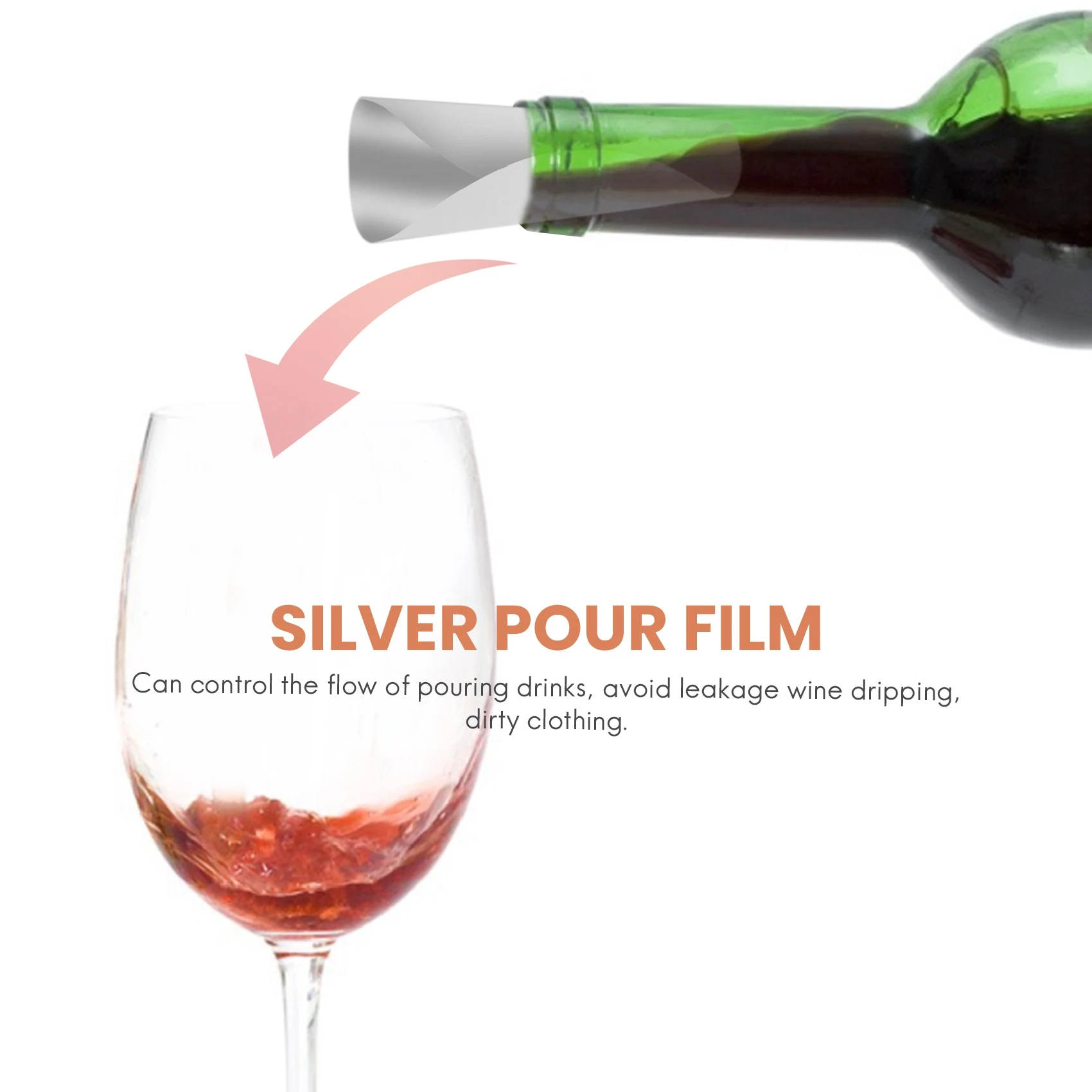 50Pcs 3inch Silver Wine Pourer Disk Drip-proof Drip Pouring Pour Spout