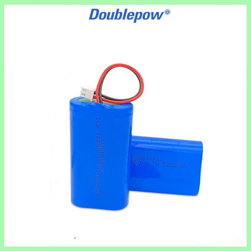 3.7V 18650 lithium battery pack 3600/5200mAh Rechargeable battery pack,monitoring equipment, protection board+XH2.54-2P Plug