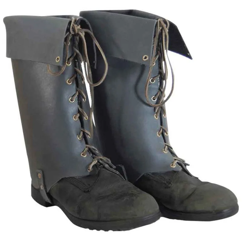 Medieval Renaissance Warrior Flip Flop Leg Guards Adjustable Lace Up Boots Shoe Covers Without Shoes Stage Costume Props