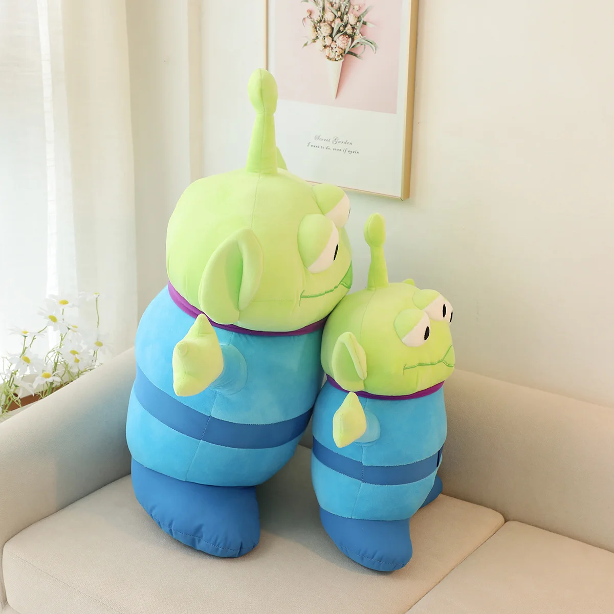 Big Sizes Disney Three Eyed Monster Alien Cartoon Cute Japanese Three Eyed Doll Large Plush Male and Female Birthday Gifts ﻿