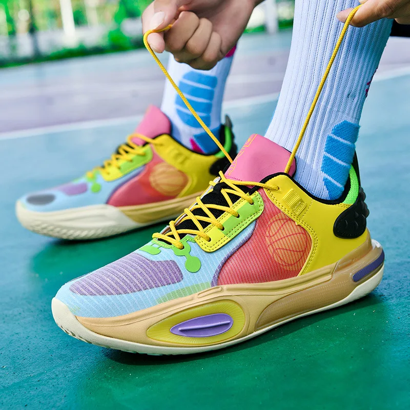 2023 Mode bunte Herren Basketballs chuhe Qualität Kissen Basketball Turnschuhe für Männer Frauen Trainings schuhe Tenis de Basquete