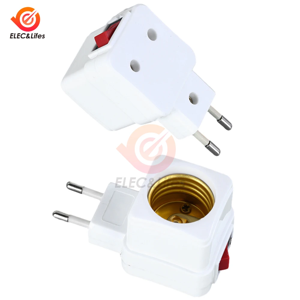 5 Pz 220 V E27 HA CONDOTTO LA Lampadina Lampadina Presa Integrata Con Interruttore On/Off Modello A Spirale Lampada Base Connettore Adattatore Spina UE