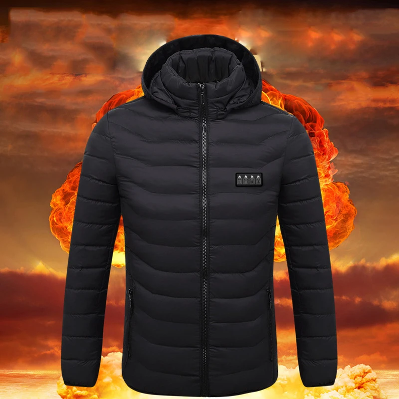 Chaqueta calefactora eléctrica para hombre y mujer, abrigo impermeable de algodón con USB, ideal para deportes al aire libre, 19 Áreas, Invierno