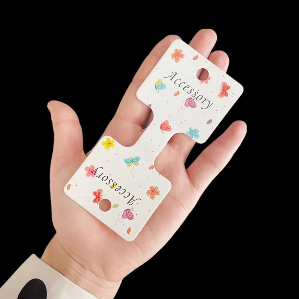 

200 Pcs Hair Clip Cards Paper Bow Display Tags for Store Hairpin Holder Cartoon Packaging Earrings Necklace Craft Decor