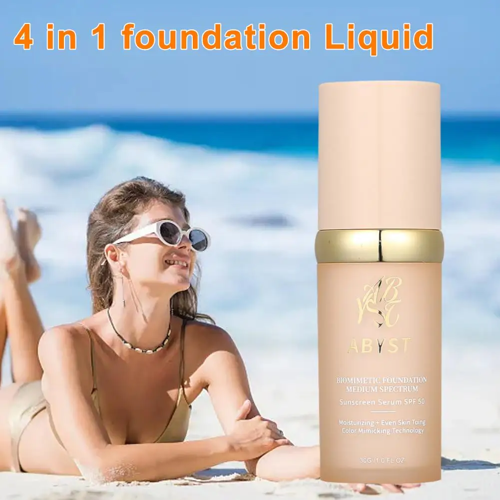 4 In 1 Foundation Liquid- Hydrating Full Coverage Concealer With SPF 50+ Longwearing & Waterproof-korean Makeup 30ml