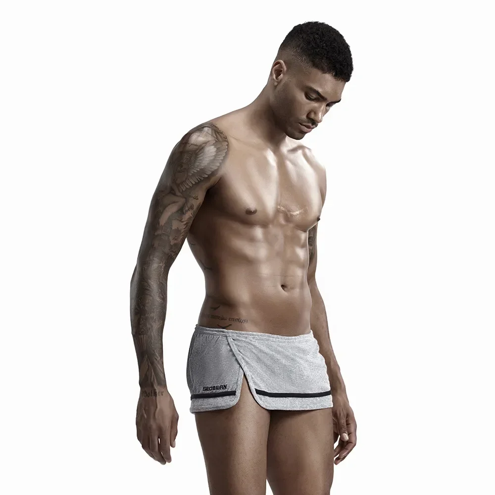 

Sleeping Pajama for Men Homdwear Trunks Cotton Breathable Comfort Sweat Absorp Bathing Pants Youth High Fork Sleepwear Nightwear
