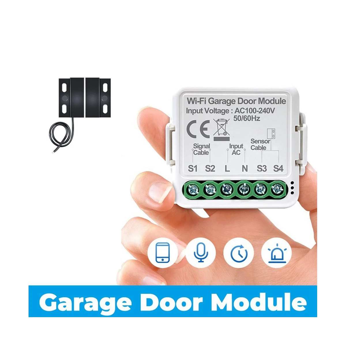 Ouvre-porte de garage WiFi intelligent, application de contrôleur, télécommande vocale, fonctionne avec Alexa, Google Home Assistant, Tuya