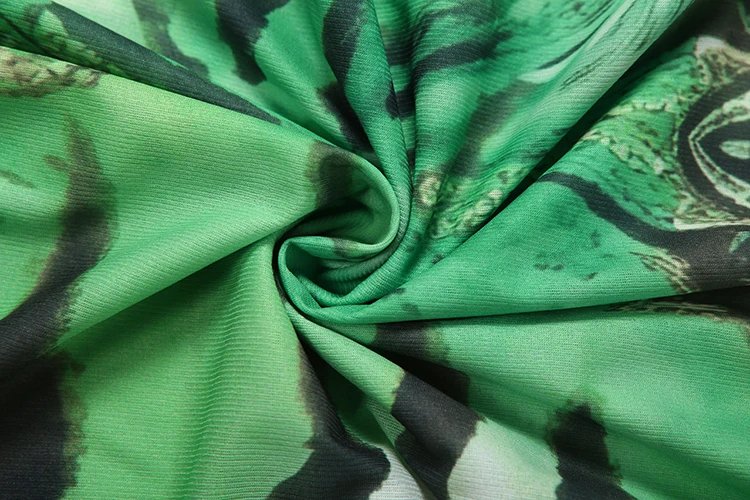 Nibber Laternenärmel Tigerstreifen-Print Langes Kleid Damen Herbst-Trend Tiefer V-Ausschnitt Sexy Rückenfreies Strand-Party Elegantes Kleid – Detail 10