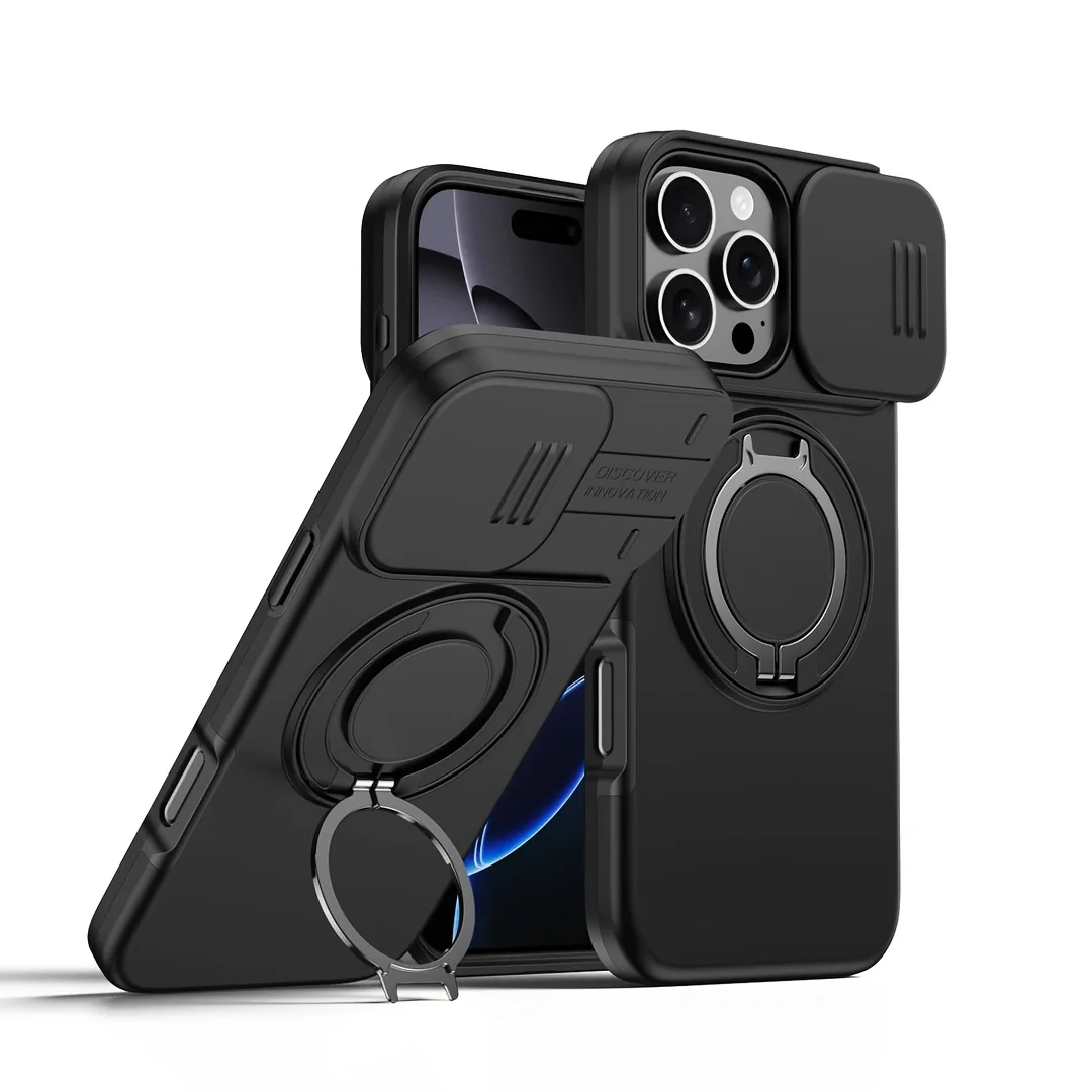 Heavy-duty Rugged Magnetic Stand Case For iPhone 18，17 ，16，15，14，13，12  Pro Max Plus Slide Camera Protect For Magsafe Cover - view 2