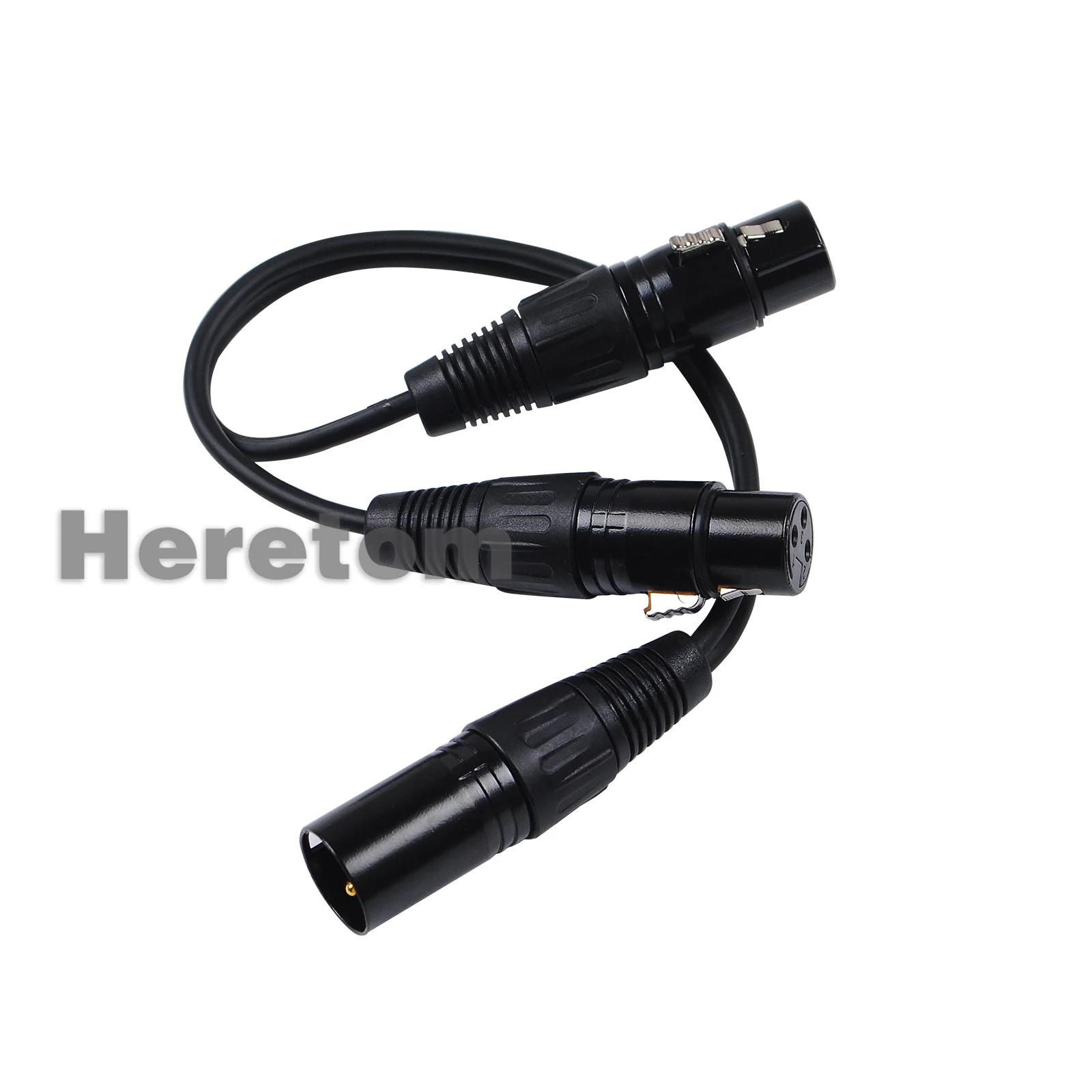 3Pin XLR Male Jack To Dual 2 Female Plug Y Splitter Micro Adapter Cable  For DVD Player Microphone