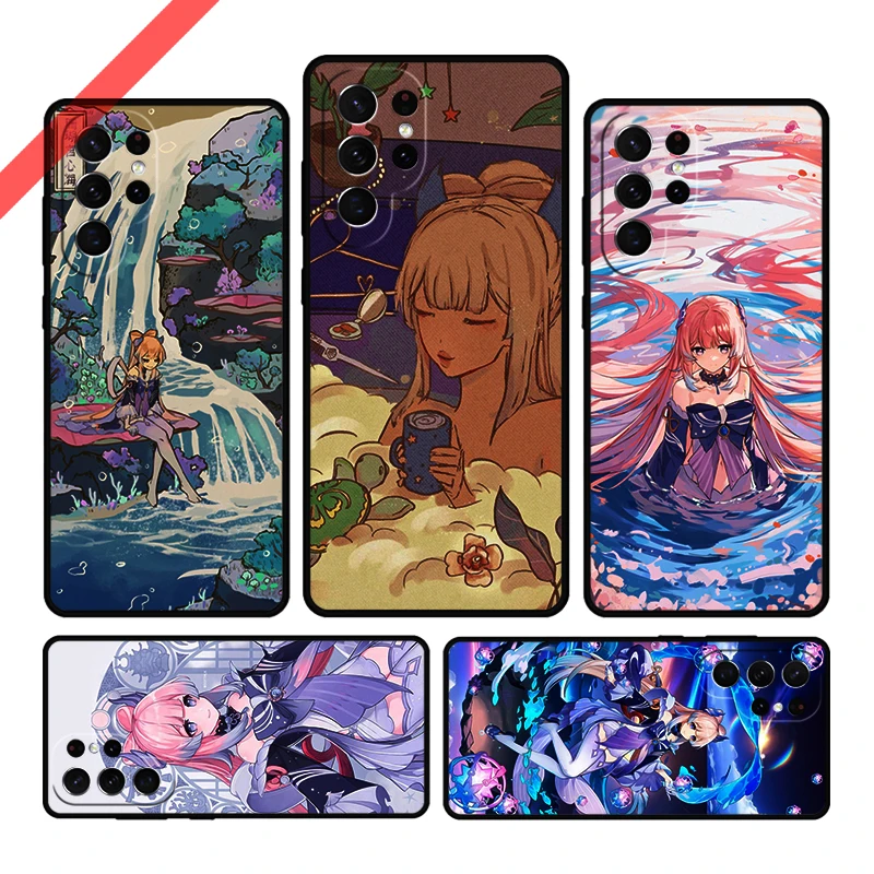 Genshin Impact Sangonomiya Kokomi Phone Case For Samsung Galaxy S20 FE S21 S10 S23 Plus S24 S22 Ultra Note20 Note10 S9 S8 Cover