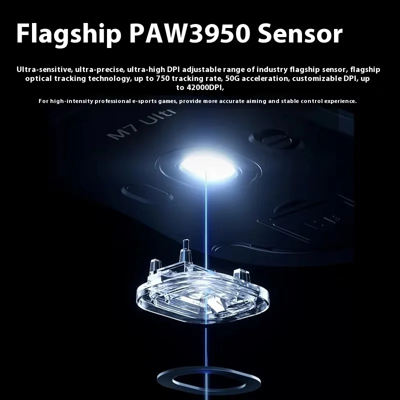 ماوس ألعاب لاسلكي Mchose M7 pro Ultra مع مستشعر Paw3395 ثلاثي الأوضاع رقاقة Realtek خفيفة الوزن غير مسامية ملحقات الكمبيوتر هدية