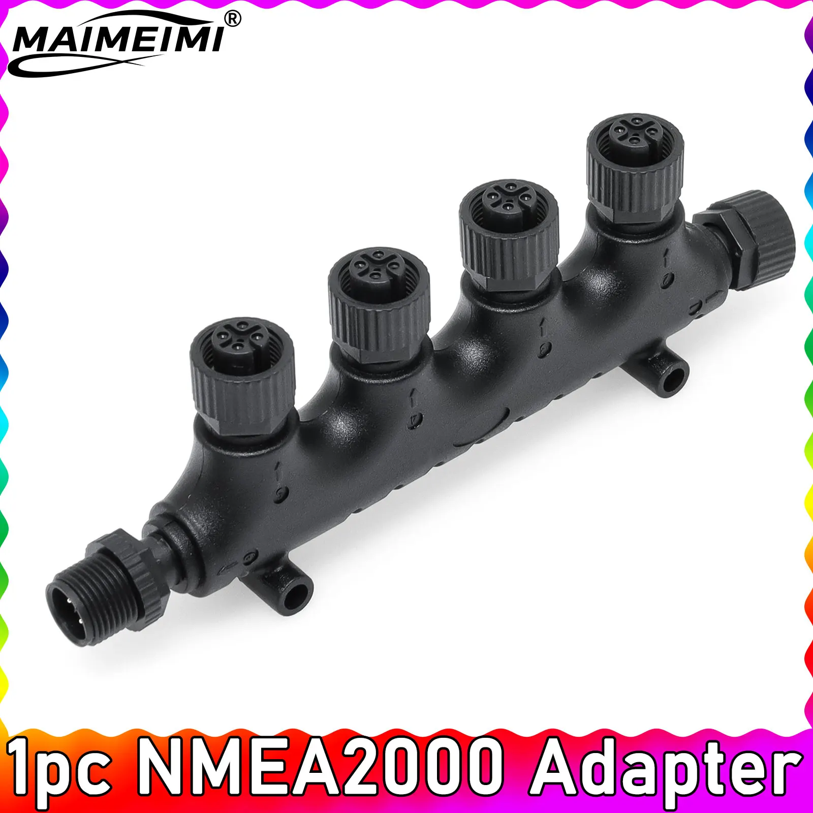 1pc 6 Way NMEA 2000 Converter Multifunction Cables Sockets NMEA200 Plug For Marine Boat Car Accessories M12-8 5-pin Terminal