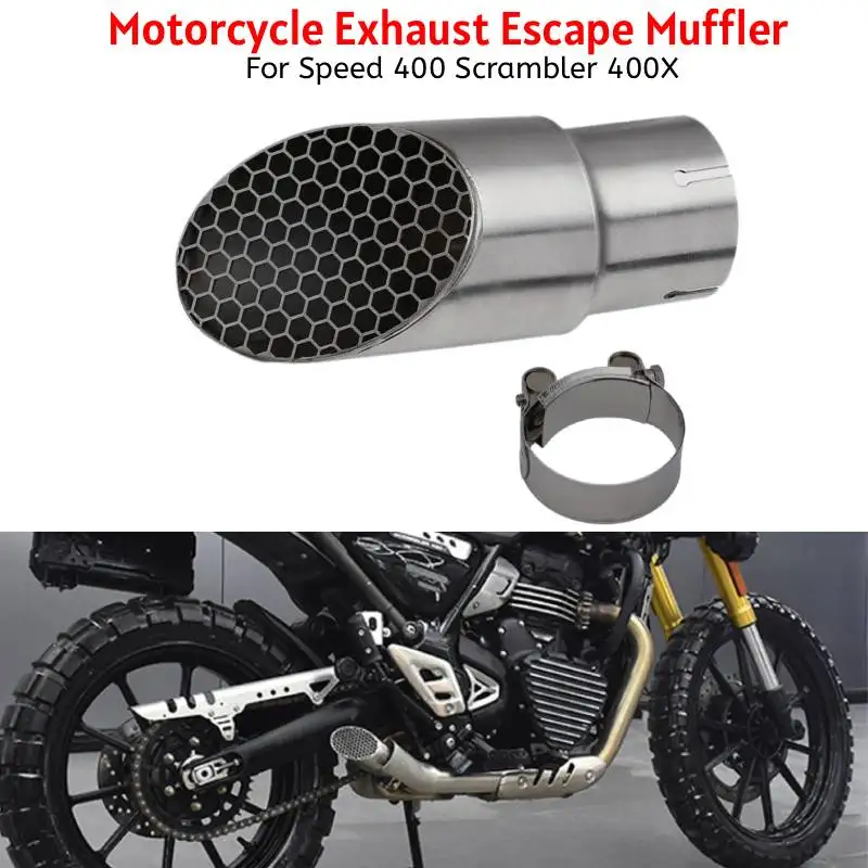 Für Speed 400 Scrambler 400X Scrambler400 Motorrad Auspuff-Endrohr Edelstahl Auspuffanlage Schalldämpfer