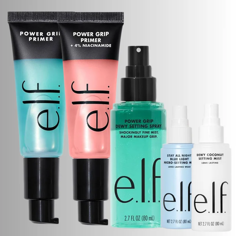 Gel Primer Facial Hidratante elf Power Grip, Base de Maquiagem para Firmar e Fixar a Maquiagem Facial de Longa Duração, Névoa Fixadora Cosmética