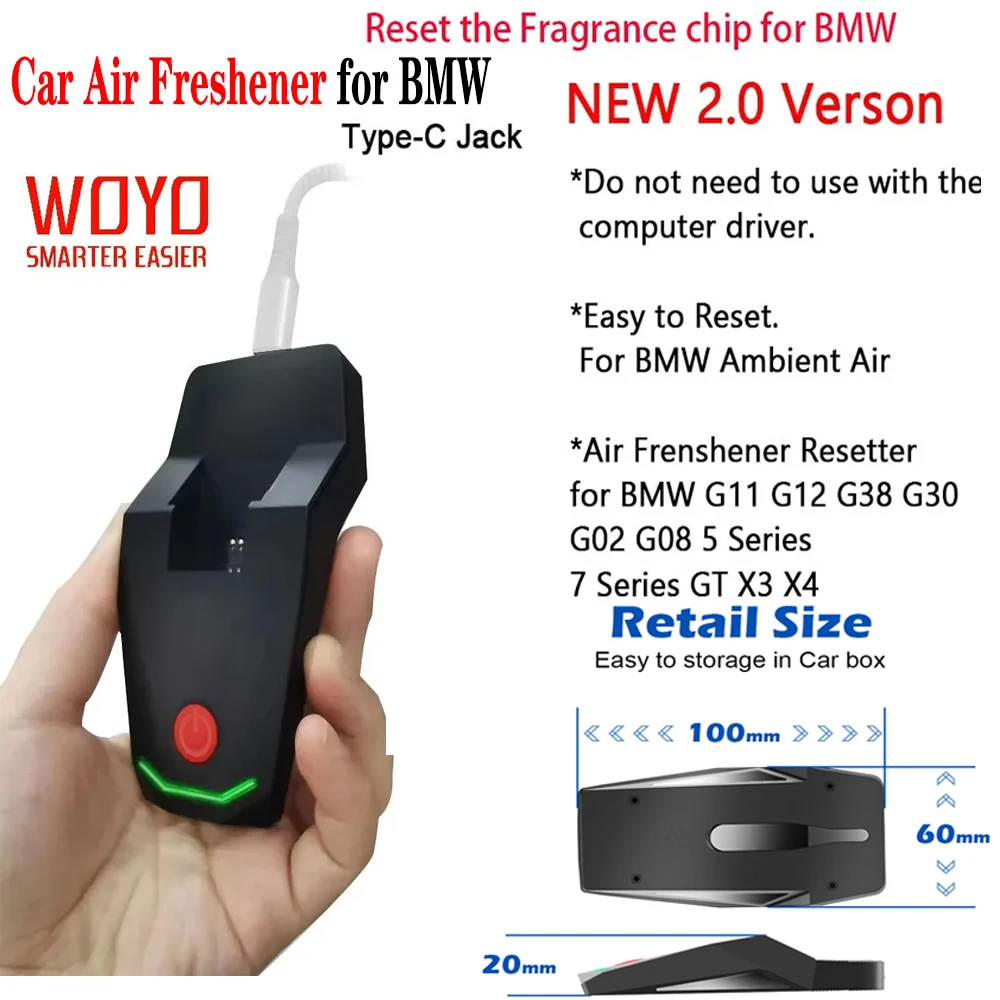 WOYO R3 Fragrance Activator for BMW Ambient Air Resetter Car Air Freshener for BMW G11 G12 G38 G30 5 7 Series X3-X7 Accessories