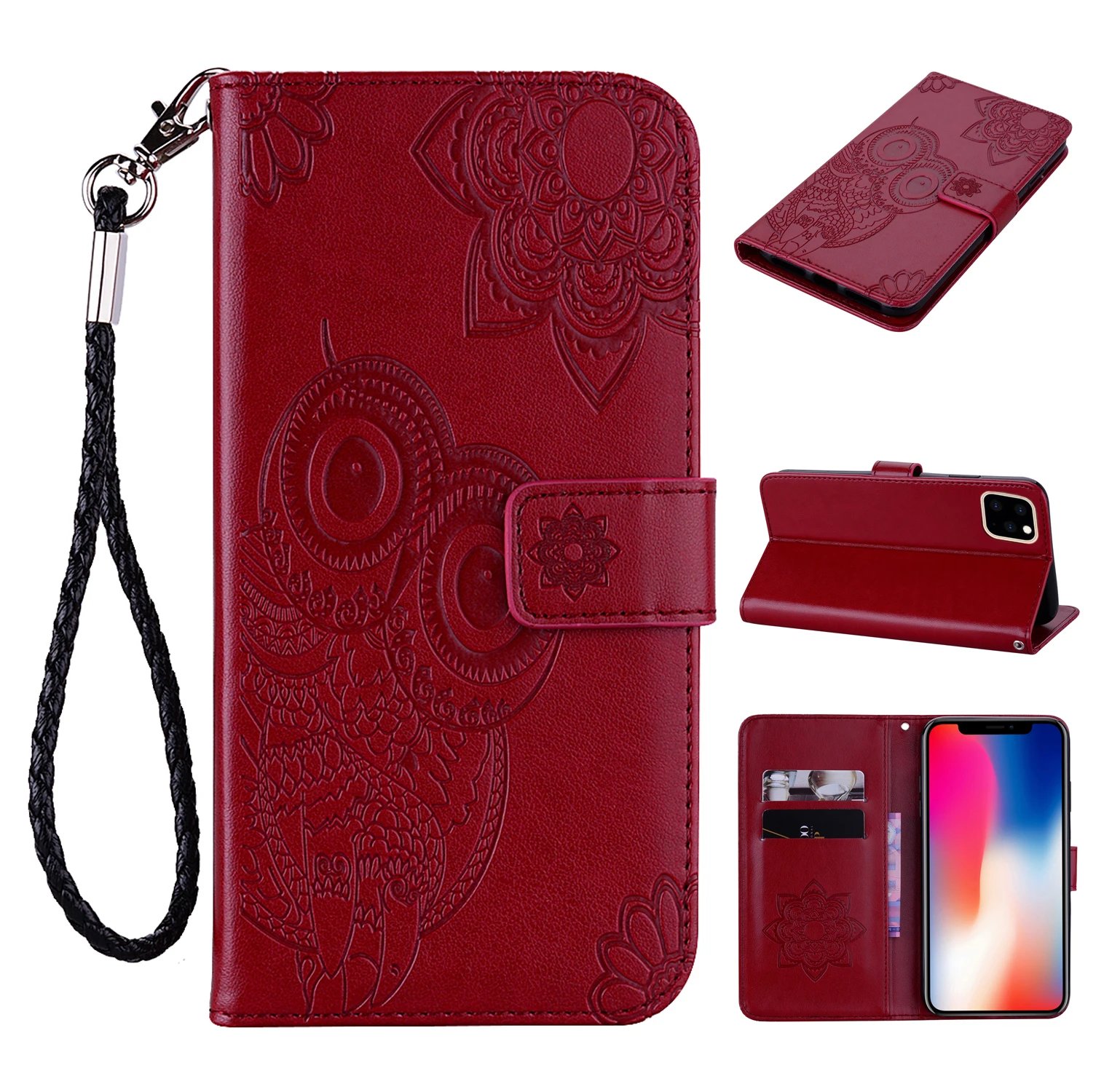 Owl Pattern Leather Case Anti-fall Flip Phone Case For SONY XA ULTRA XA 1 ULTRA XZ 1 XZ 2 Compact XZ 2 XA 2