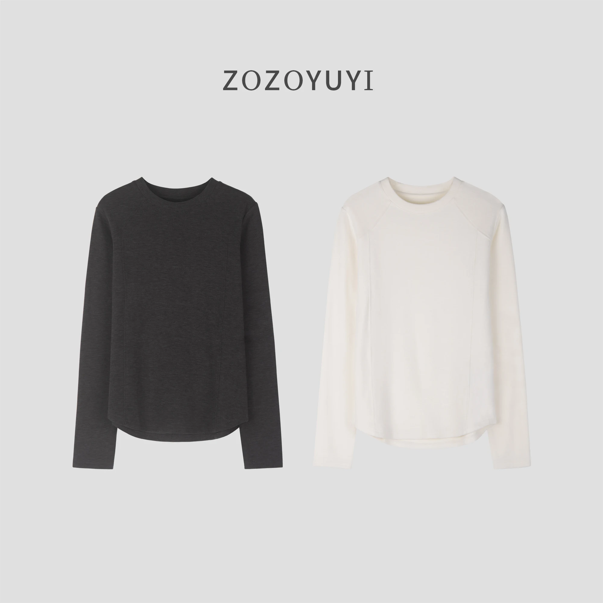 

Двусторонняя бархатная свободная спортивная базовая рубашка с изогнутым краем «рыбий косточки» и круглым вырезом с длинными рукавами для женщин осенью и зимой