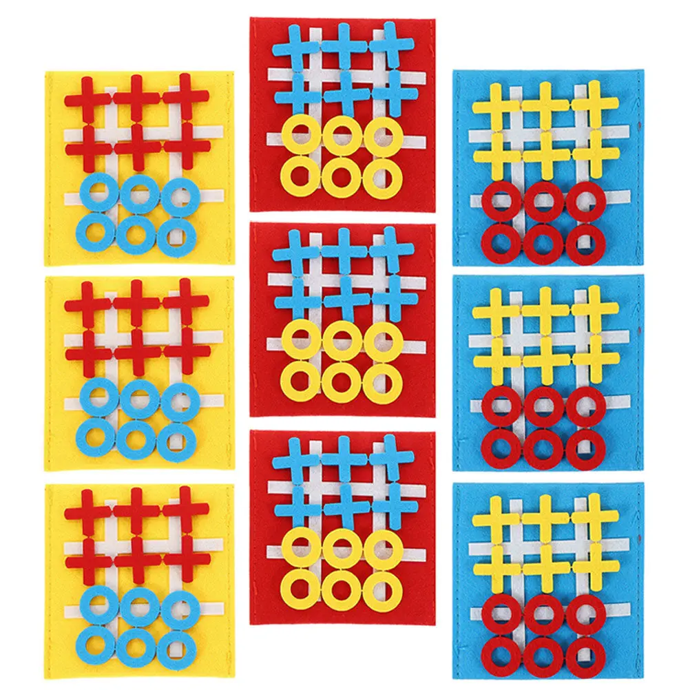 

9Pcs Ticktacktoe Board Game Party Favors Felt Mini Boards Kids Interactive Educational Game Activity Set for Logical Thinking