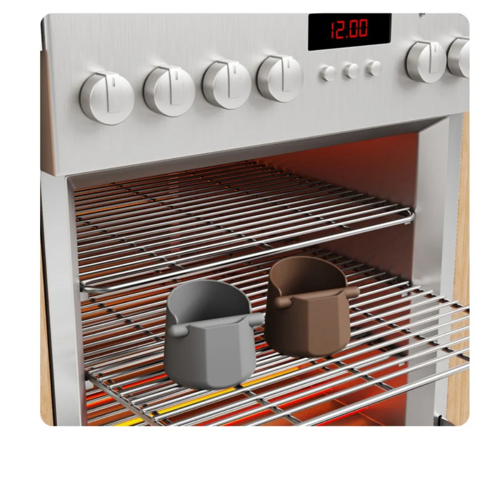 Silicone Coffee Knock Box with Removable Bar Black Grey Brown for Barista Espresso Grounds Collection