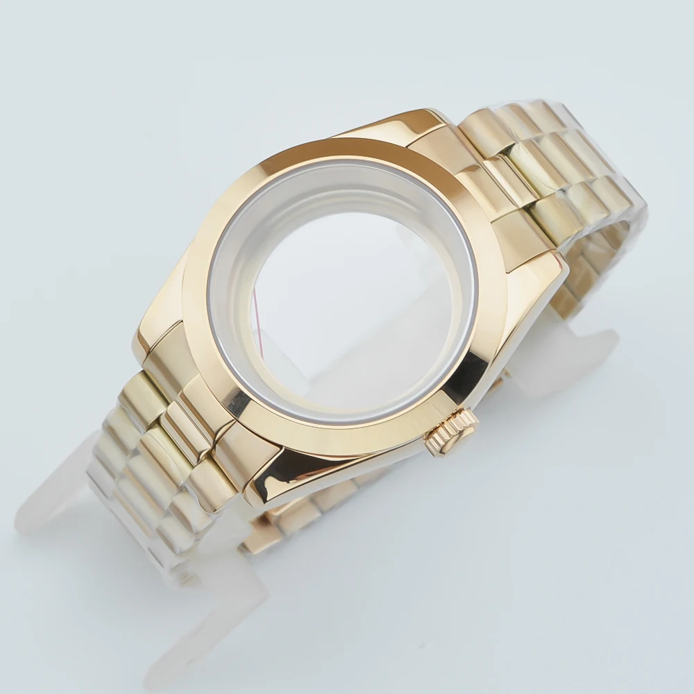 Neiton 36mm 39mm مناسبة لـ NH34، NH35، NH36، NH70 ETA2824 Edge Case مع سوار رئاسي كريستال زجاج الياقوت