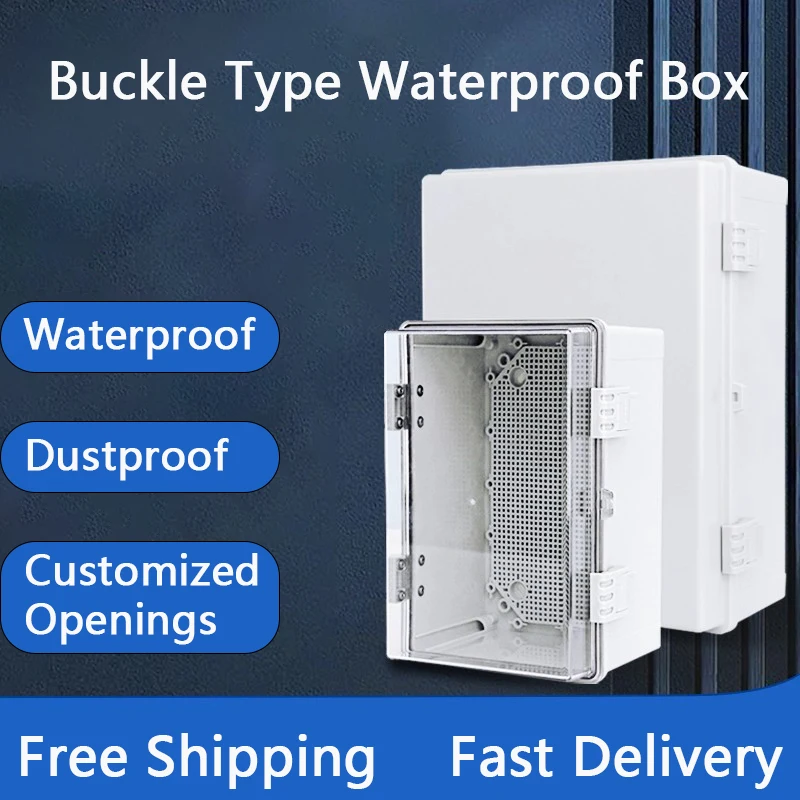 

IP66 Waterproof Junction Box Electrical Enclosure ABS Gray/Transparent Outdoor Power Distribution Case Plastic Connections Box
