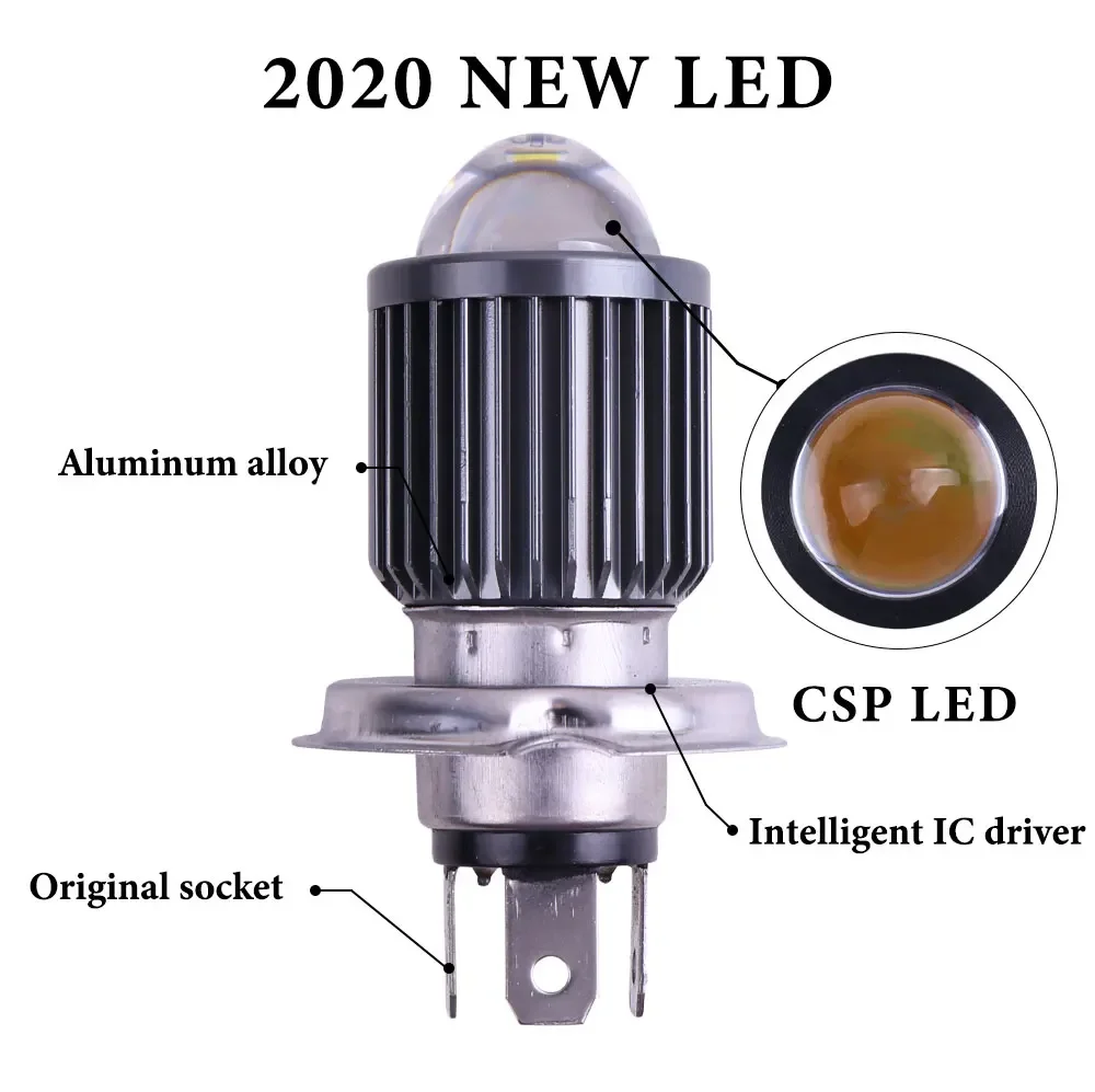 العالمي H4 Led دراجة نارية LED المصباح CSP عدسة ATV سكوتر مصباح قيادة ثنائي اللون مرحبا لو شعاع الضباب مصباح موتو اكسسوارات 12 فولت #3