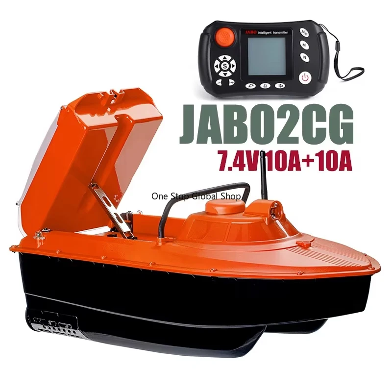 Europe Germany Orange JABO 2 2CG 7.4V10A Two Li Battery Fish Finder Sonar Gps Fishfinder Carp Fishing Rc Bait Boat