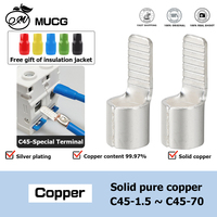Solid Copper Silver plating Crimp Terminal Lug Connect C45 DZ47 Circuit breaker Switch Connecting terminals for wires and cables