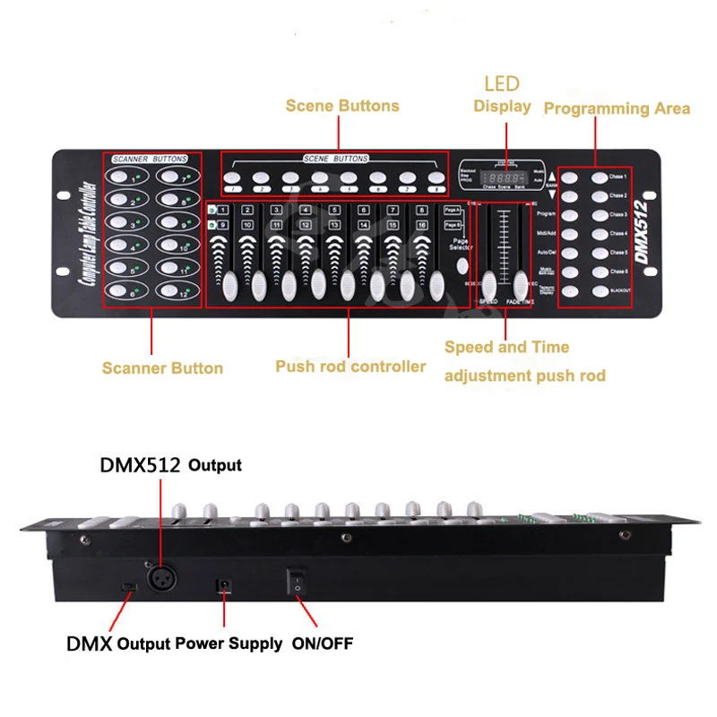 DMX512 Bühnenlicht DMX Controller Konsole DMX 192 Controller für Bühne Party DJ Licht DMX Konsole Disco Controller Ausrüstung 1 STÜCK