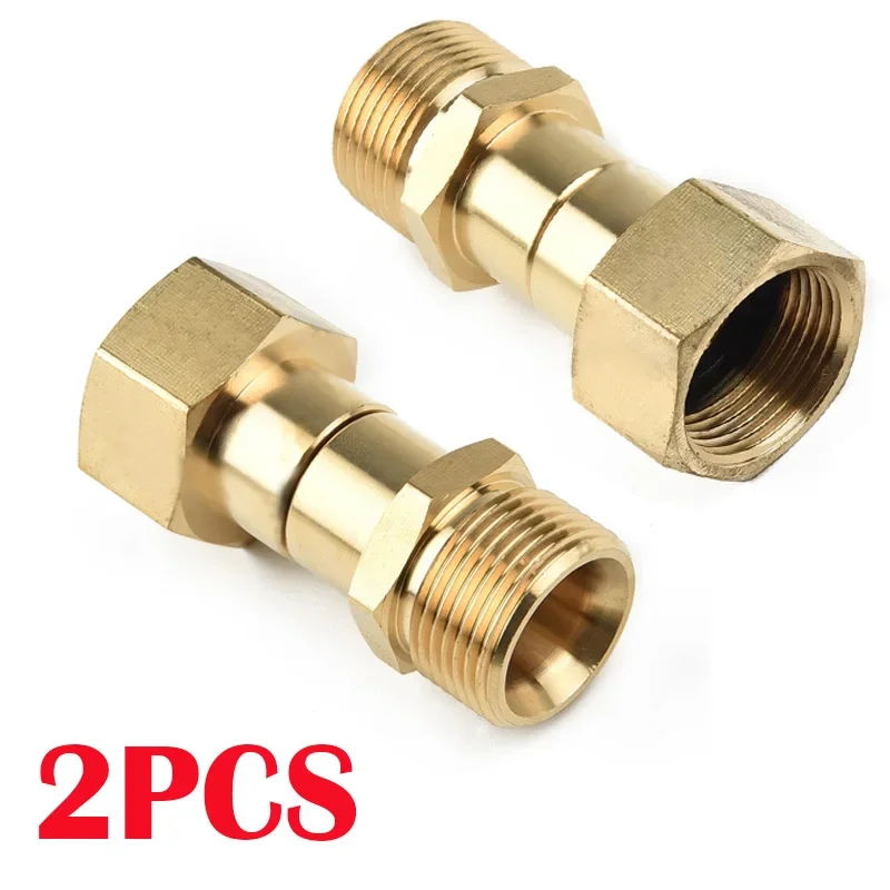 

High Pressure Washer Swivel Joint Connector Hose Fitting M22 14mm 15mm Thread 360 Degree Rotation Hose To Wash Gun Connector