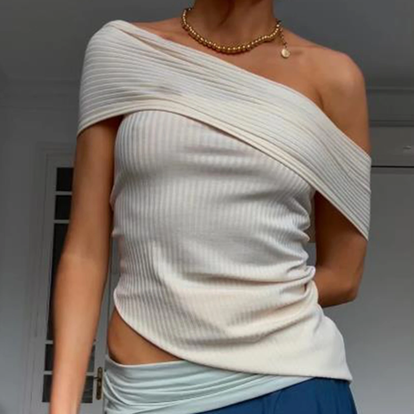 2025 Elegant Women's Side Split Tube Tops Fashion Sleeveless Draped Solid Color Bandeau Tops Slim Fit Shirts Streetwear