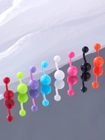 8pcs Simple Round Random Color Belly Button Ring Simple Acrylic Plastic Belly Jewelry Y2K
