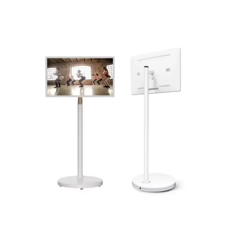 27 Inch Por Touch Screen White LED Display with Floor Stand for Gaming Office Home Use Smart Mobile PC