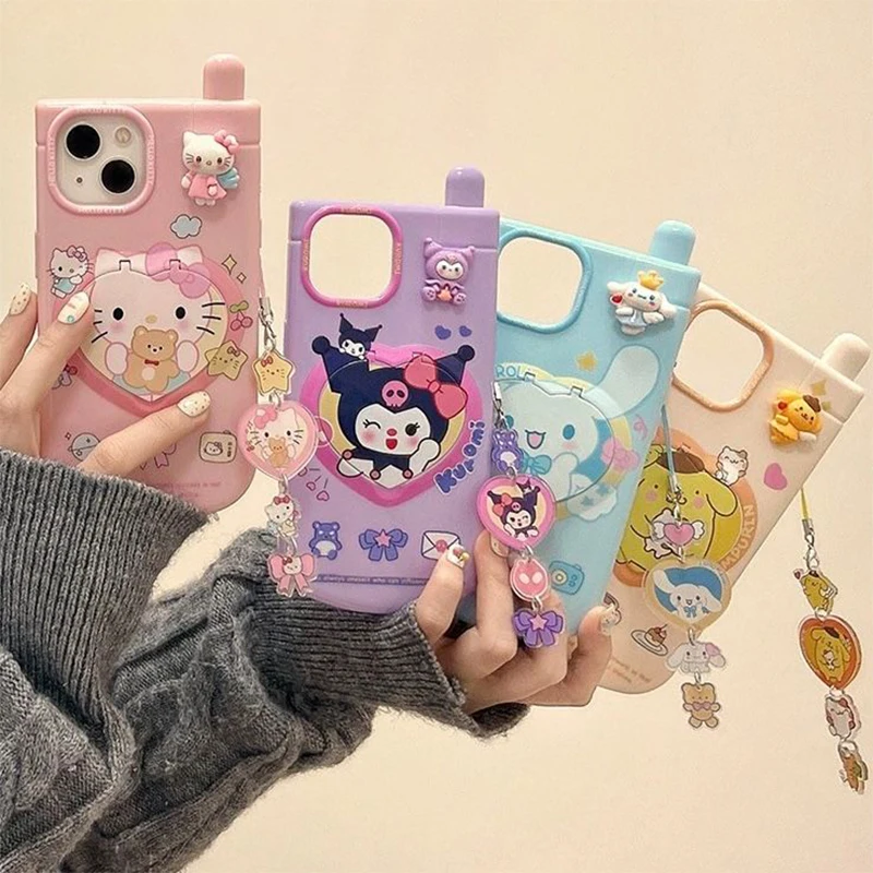 

Hello Kitty Sanrio Anime Cinnamoroll Phone Case Cartoon Cute Pompompurin for iPhone15Pro 14 13 12 Japanese Lovely Shell Kid Gift