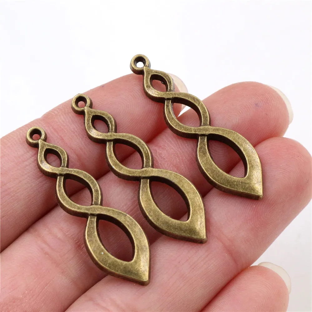 37x11mm 10pcs Antique Silver Plated Bronze Plated 8 Infinity Handmade Charms Pendant:DIY for bracelet necklace