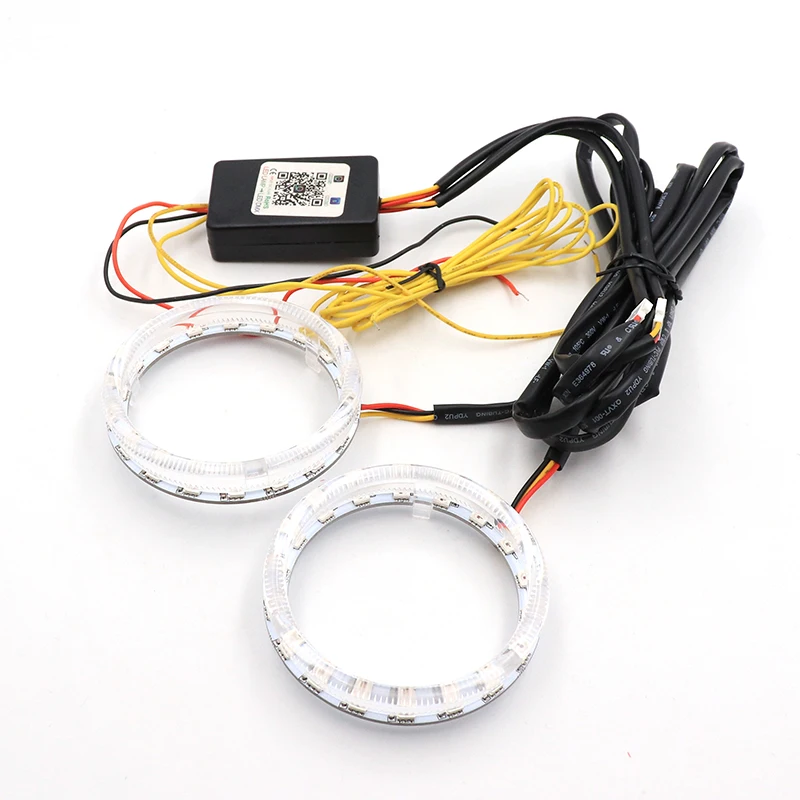 Angel Eyes Multi-Color RGB LED Halo Rings Lights Dynamic Sequential Flowing Turn Signal Running Lamp For Headlight