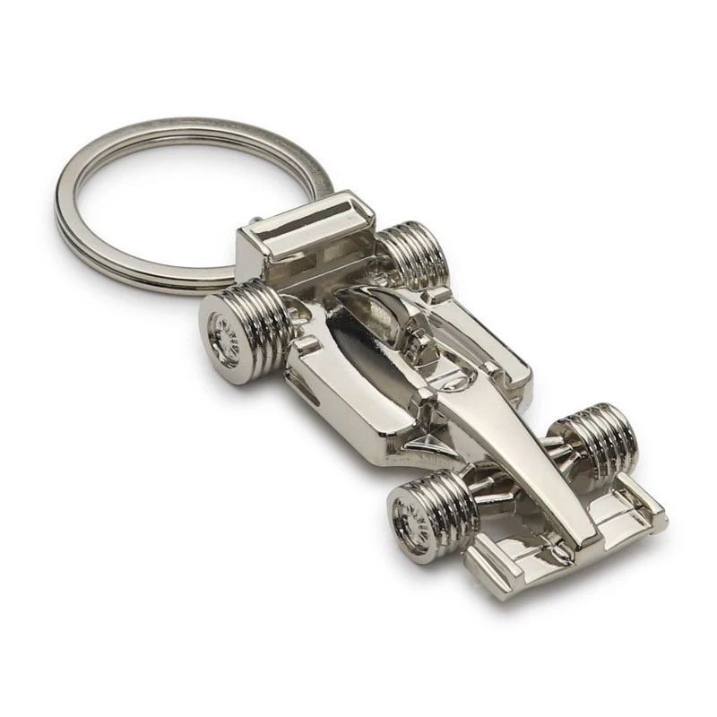 1Pc Creative Simulation F1 Racing Car Model Keychain Does Not Discolor Metal 3D Solid Racing Keychain Racing Athlete Small Gift