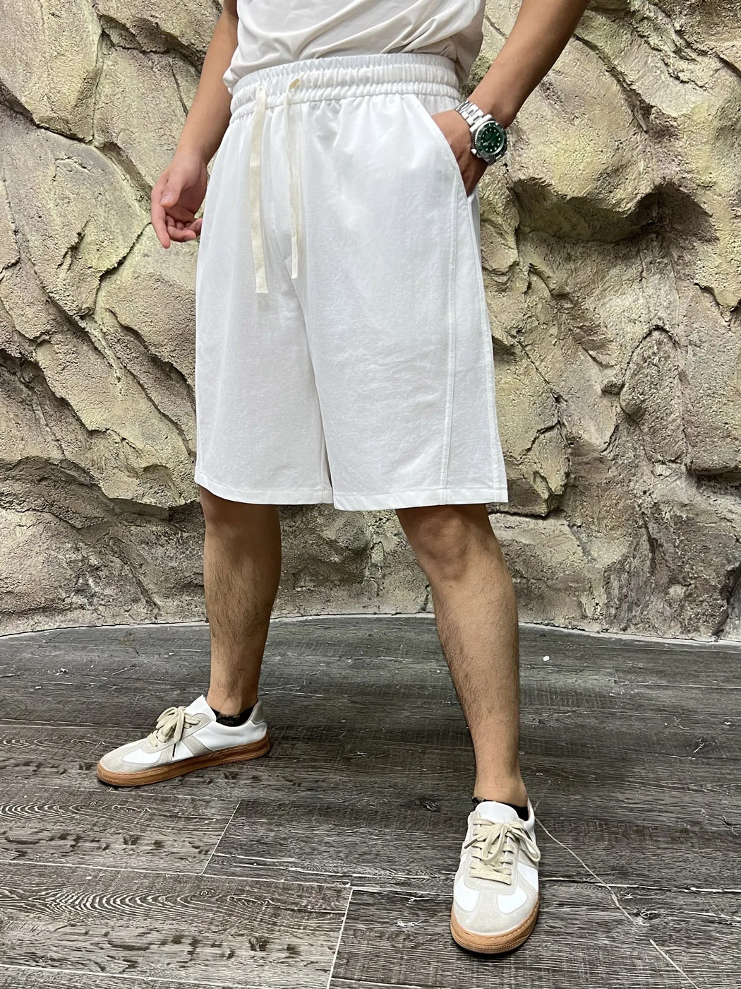 

Cotton Linen Blend Men's Loose Fit Shorts Lightweight Breathable Summer Versatile Five-Point Pants mid Waist Standard Fit