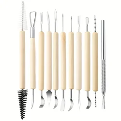 Art Supplies 11 PCS Sculpting Tools DIY Wooden Handles Ceramic Tools Beginners Arts and Crafts Wood and Steel Home School Use