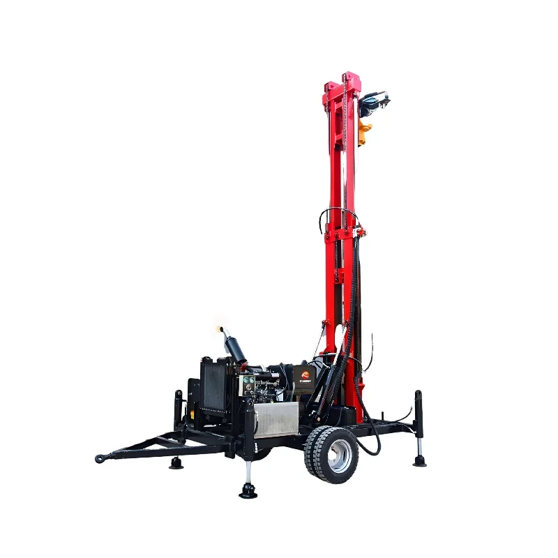 Multi Angle Diesel 37kw Water Well Drilling Rig Small Hydraulic Wheel Water Drilling Machine