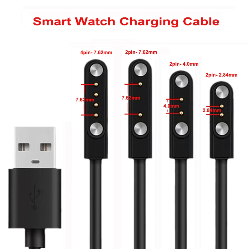 2-pinowy 4-pinowy adapter do ładowarki USB do inteligentnego zegarka dla dorosłych/dzieci Akcesoria do przewodów do ładowania inteligentnego zegarka